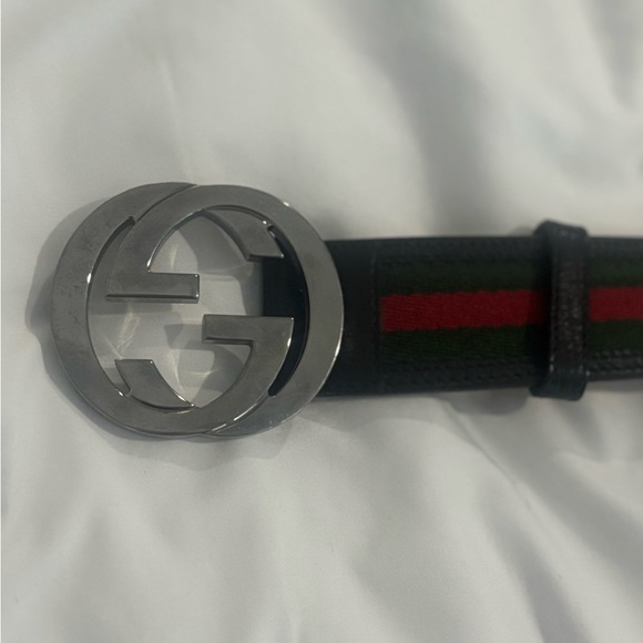 Gucci belt with classic green & Red Stripe - Picture 2 of 4